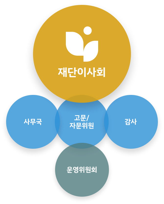 사무국, 고문/자문위원, 재단이사회, 감사, 운영위원회